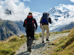 Parent scout hiking